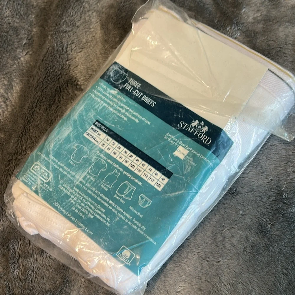 Stafford White Cotton Briefs Comfortable Underwear 38 New